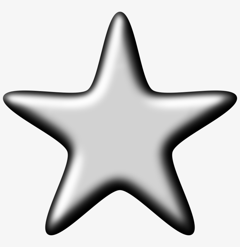 3d Silver Star, transparent png #7843160