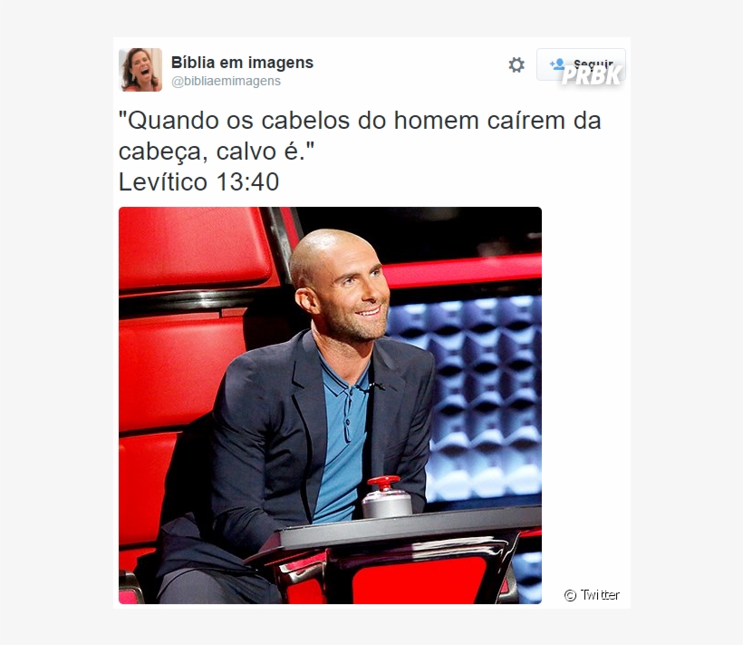 Adam Levine Ficou Careca E Virou Piada No Usuário @bibliaemimagens - Sexkest Man Alive Adam Levine, transparent png #7843376