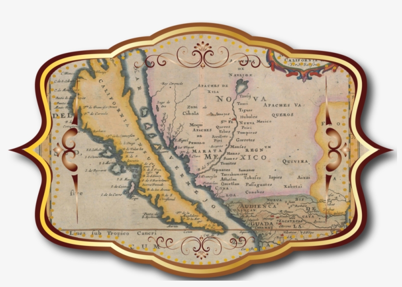 Legend Has It That In The 1600's A Spanish Ship Filled - Early Map Of California, transparent png #7844781