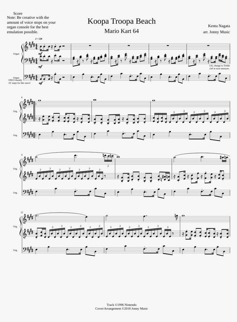 Koopa Troopa Beach Mario Kart 64 Organ Cover - You Gotta Be コード, transparent png #7844930