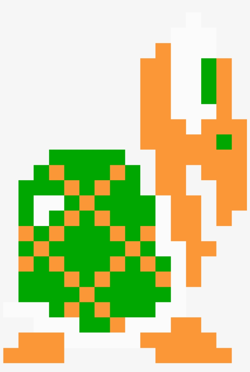 Sprite Png - Super Mario Bros Pixel Koopa Troopa, transparent png #7845266