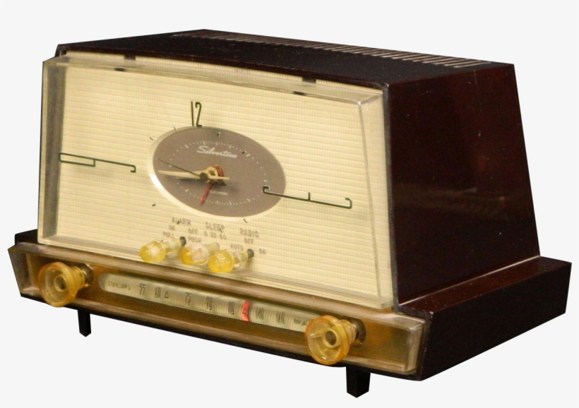 1955 Silvertone Am Clock Radio Model 6021 Www - Antique, transparent png #7847219