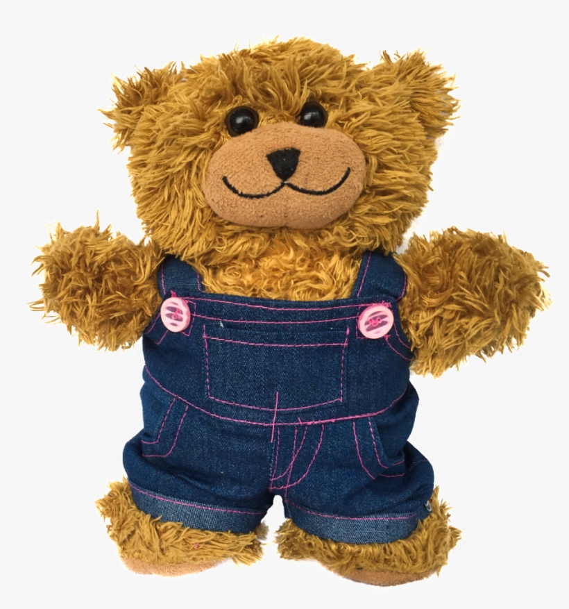 Small Pink Denim Dungaree Overalls 582 P - Teddy Bear, transparent png #7847641