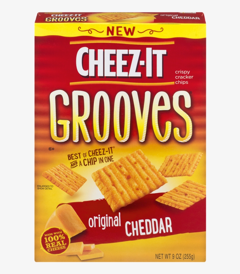 Cheez-it Grooves Crispy Cracker Chips Original Cheddar, - Cheez Its, transparent png #7848432