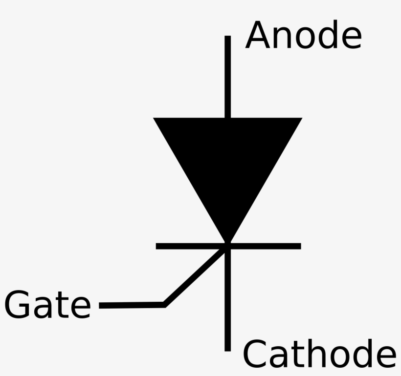 Electronics Components Name And Symbol - Thyristor Circuit Symbol, transparent png #7848531