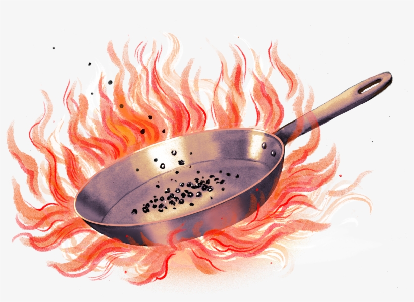 "toasting The Pepper Until It Just Starts To Get Fragrant, - Frying Pan, transparent png #7848845