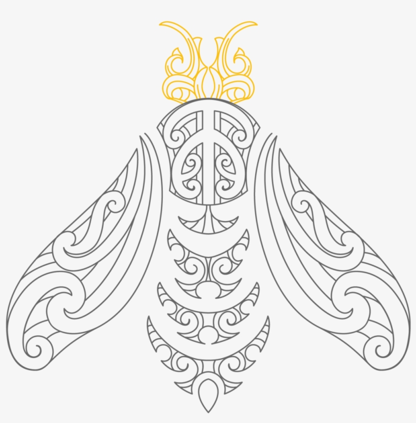 Dark Bee - Maori Bee Design, transparent png #7850163