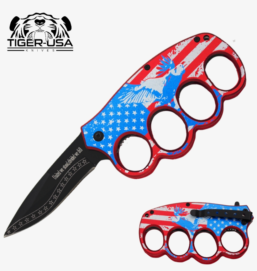 8 Inch Patriotic Eagle U - American Flag Knife Knuckle, transparent png #7851562