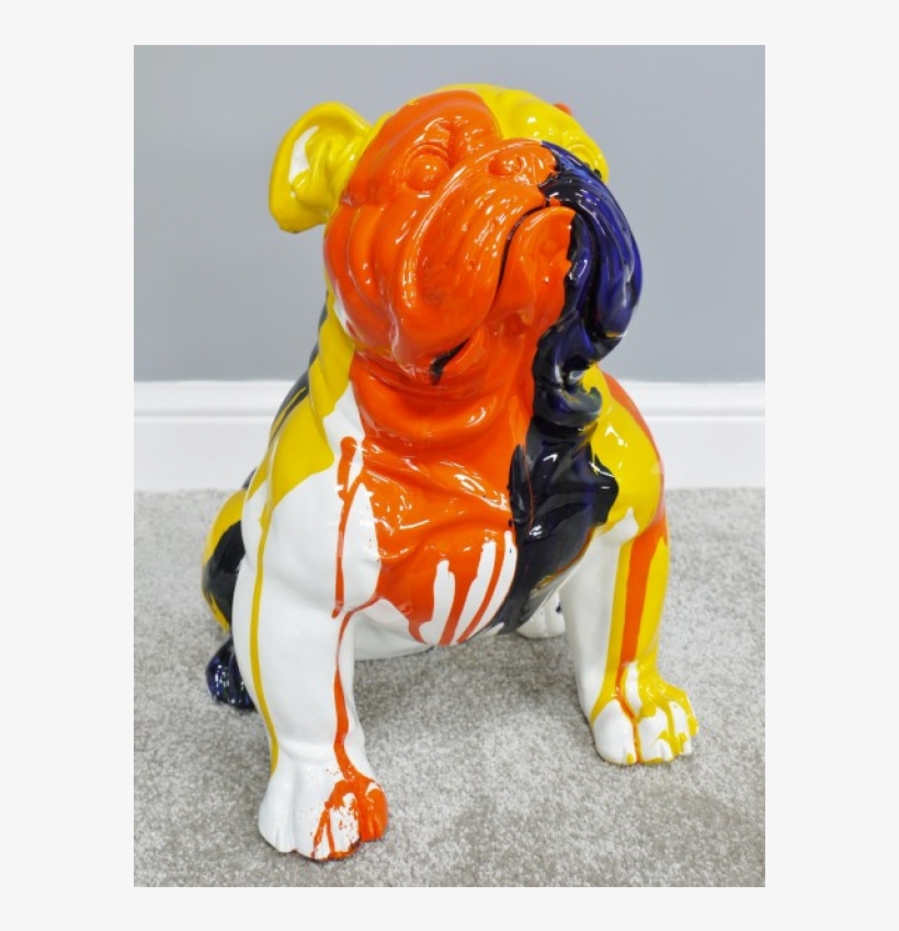 Sitting Paint Splash Bulldog - Bulldog, transparent png #7851928