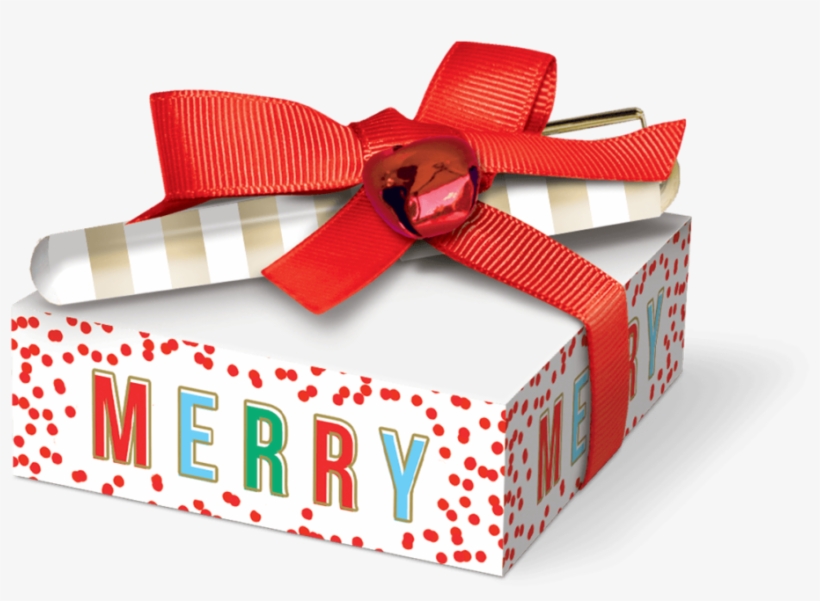 Merry Sticky Stack With Pen - Wrapping Paper, transparent png #7852233
