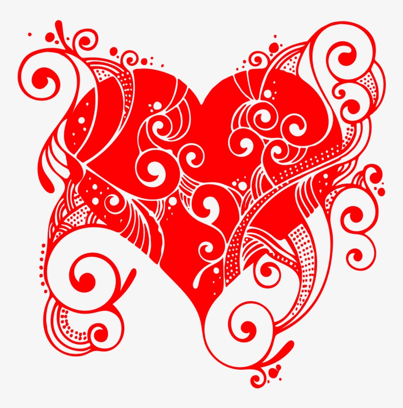 Swirl Heart Png Transparent - Corazones Para Dibujar, transparent png #7854629