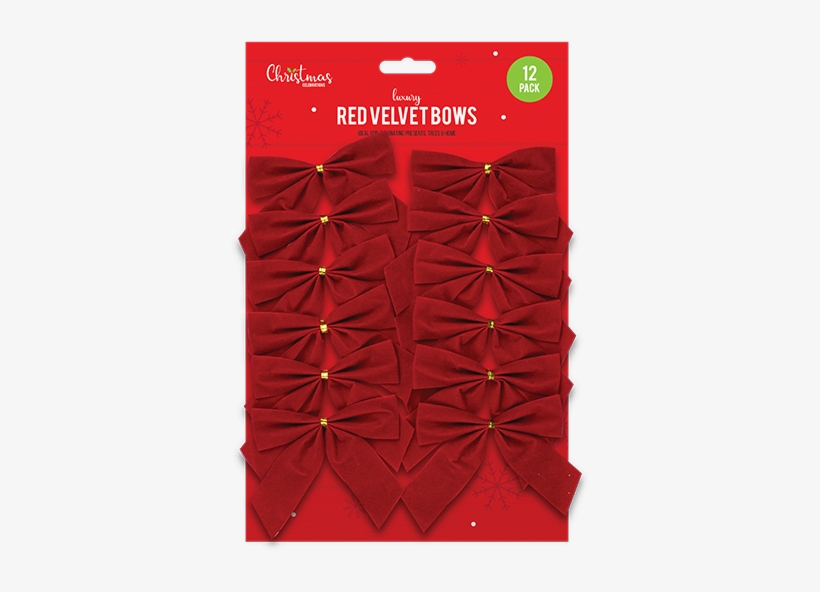 Red Velvet Christmas Bows - Wrapping Paper, transparent png #7854918