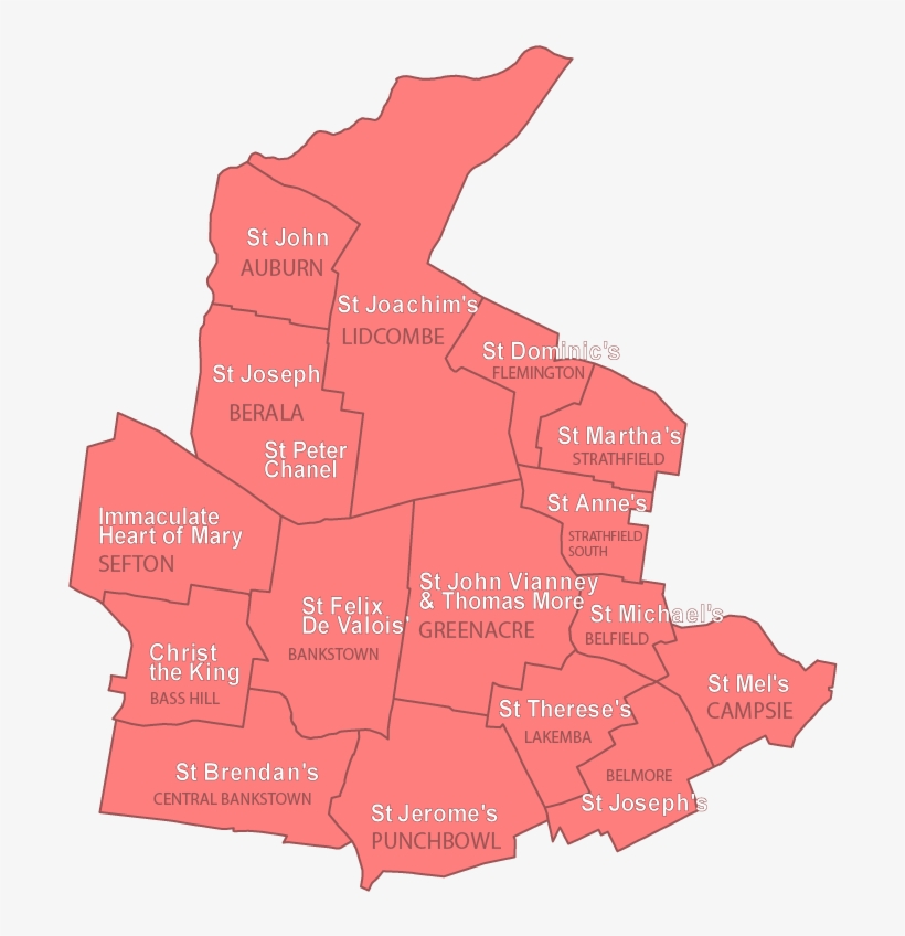 Deanery - - Archdiocese Of Sydney Map, transparent png #7855047