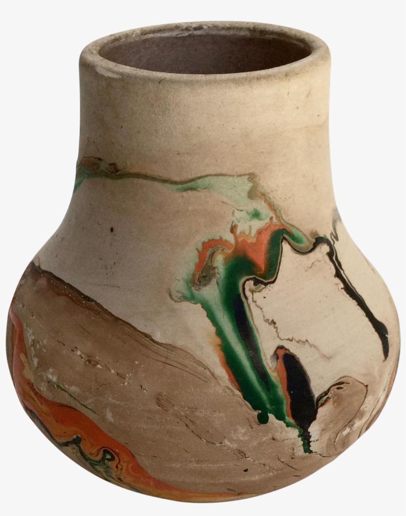 Wonderful Vintage Condition With Swirls Of Green, Brown, - Clay Pottery Transparent Background, transparent png #7855141