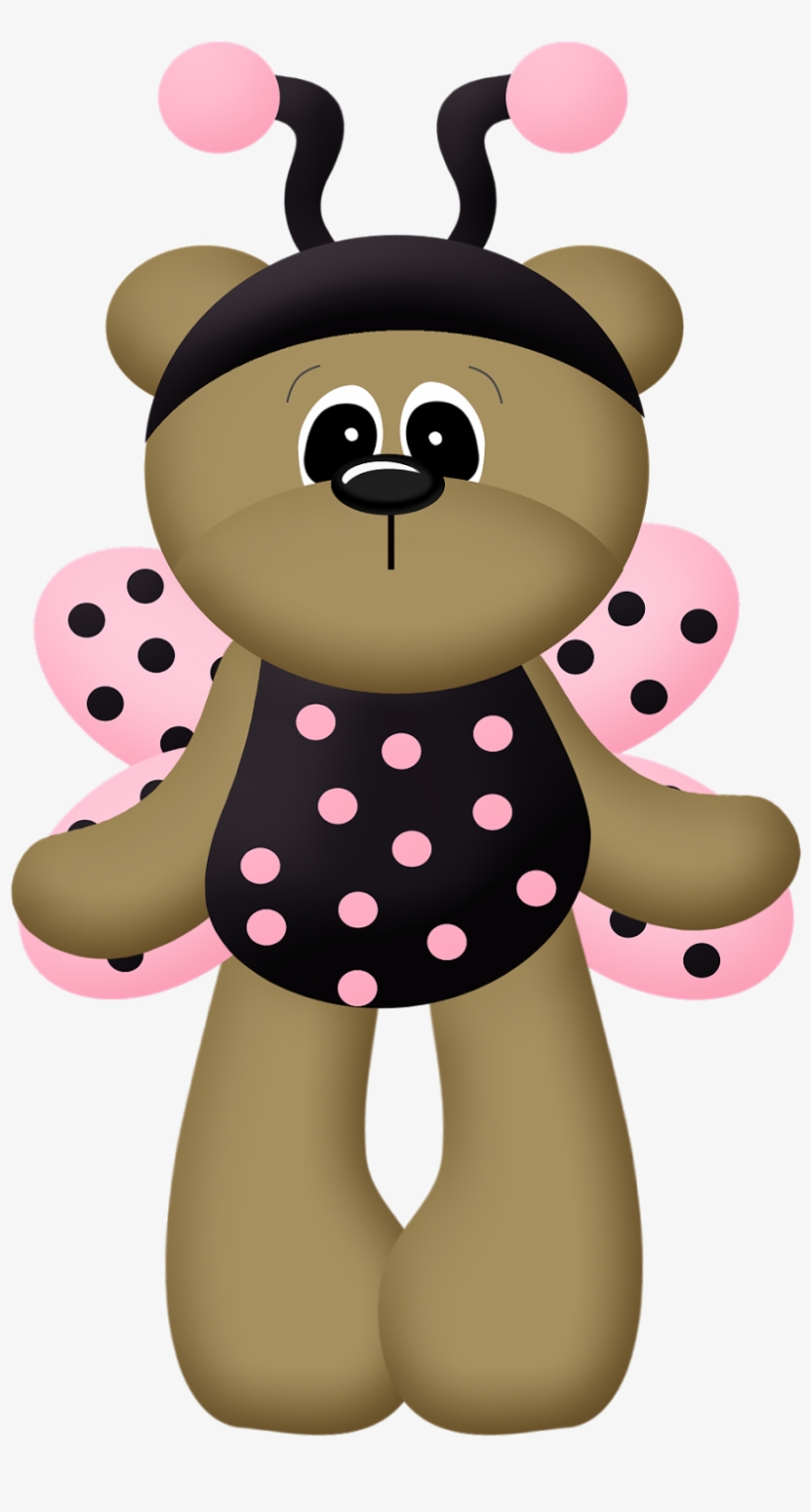 Ladybug Dress Bears Clip Art - Cartoon, transparent png #7858109