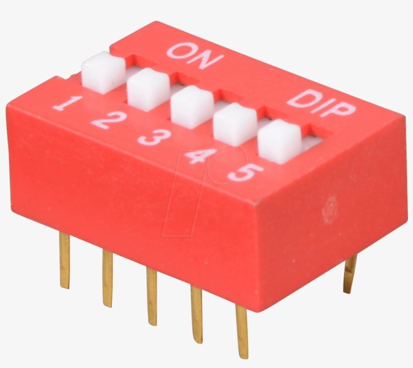 Dip Switch, Vertical, 5-pin Frei - Dip Switch 5, transparent png #7858312