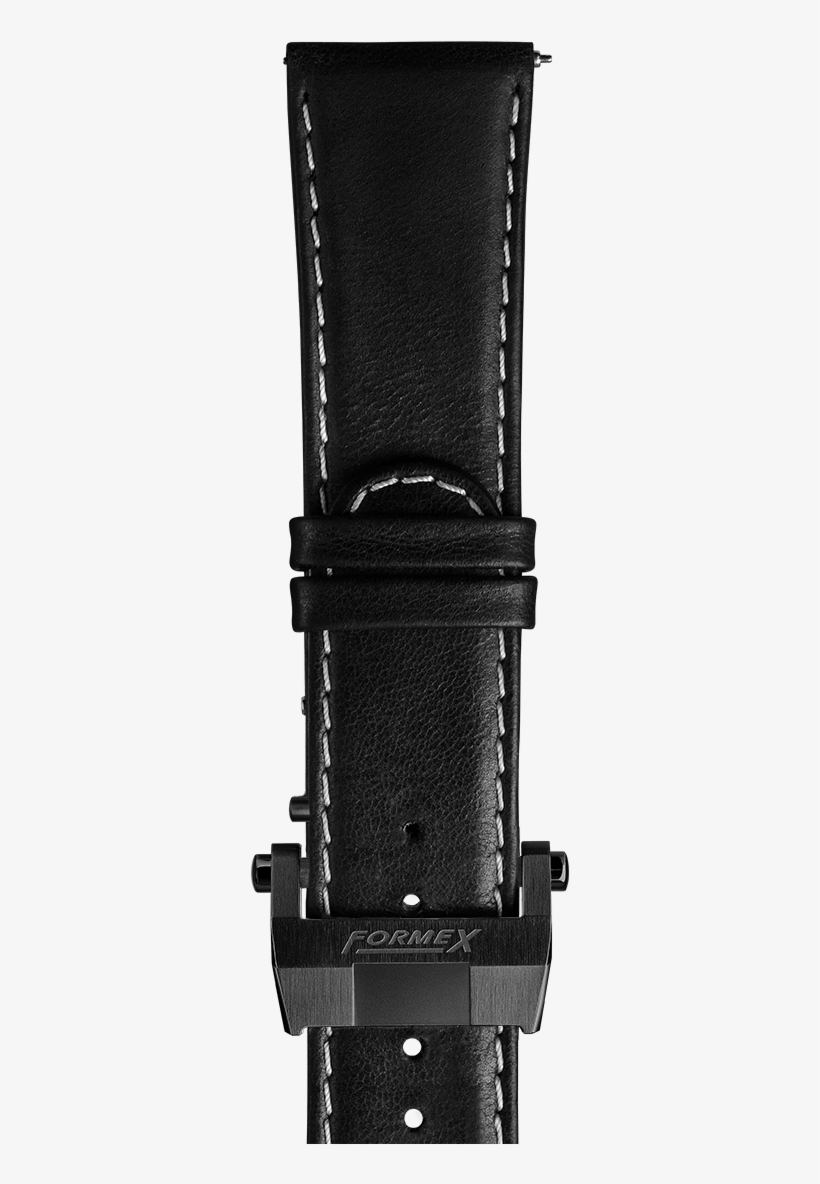 Black Oiled Leather Strap With Titanium Buckle - Strap, transparent png #7858648