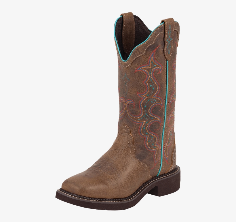 Justin Women's - Justin Square Toe Teal Boots, transparent png #7858986