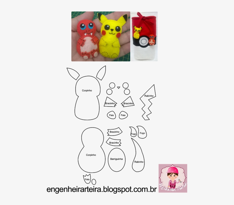 Molde Pokemon Pikachu Pokemon Crafts Pinterest Pokamon - Moldes De Pikachu En Fieltro, transparent png #7860489