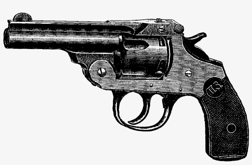 This Vintage Revolver Illustration Is From An Old Manufacturing - Gun Vintage, transparent png #7860659