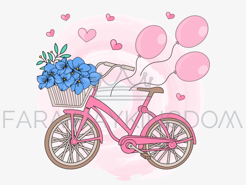 Party Bicycle Valentine Day Holiday Vector Illustration - Illustration, transparent png #7861078
