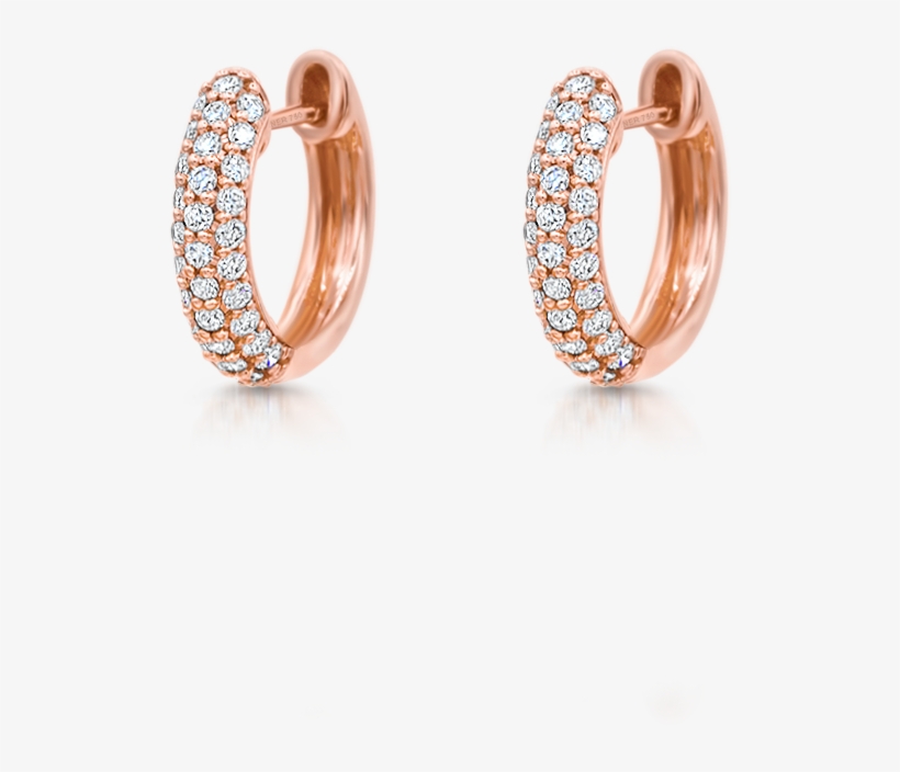Baby Hoops With Diamonds - Earrings, transparent png #7861414