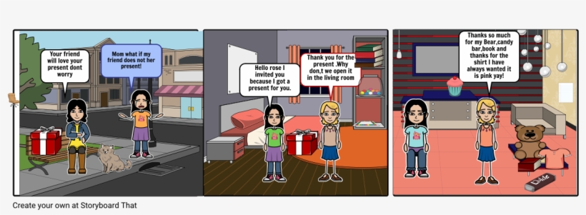 They Girl That Was Worried About Her Present - Cartoon, transparent png #7861700