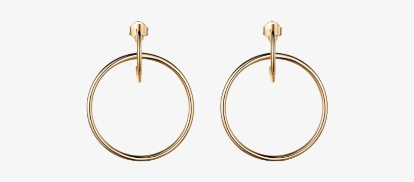 Gold Circular Hoop Earrings - Earrings, transparent png #7862380
