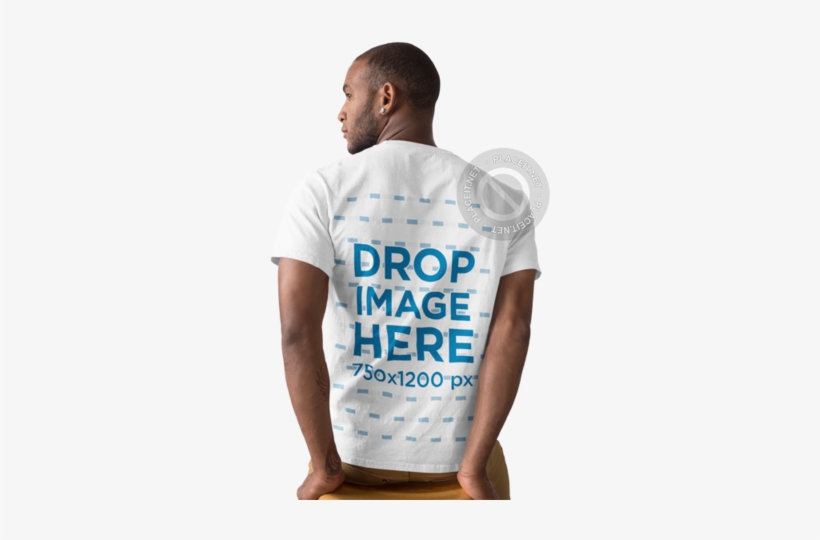Back Of A Black Man Wearing A Round Neck Tee Mockup - Active Shirt, transparent png #7864688