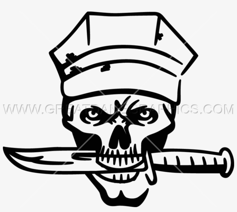 Clip Royalty Free Library Marine Skull - Marine Corps Skull Drawings, transparent png #7864861