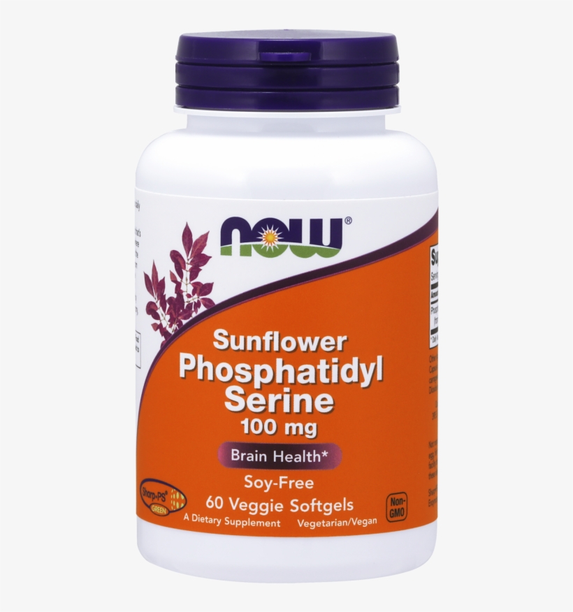 Sunflower Phosphatidyl Serine 100 Mg Veggie Softgels - Now Foods L Arginine, transparent png #7865498