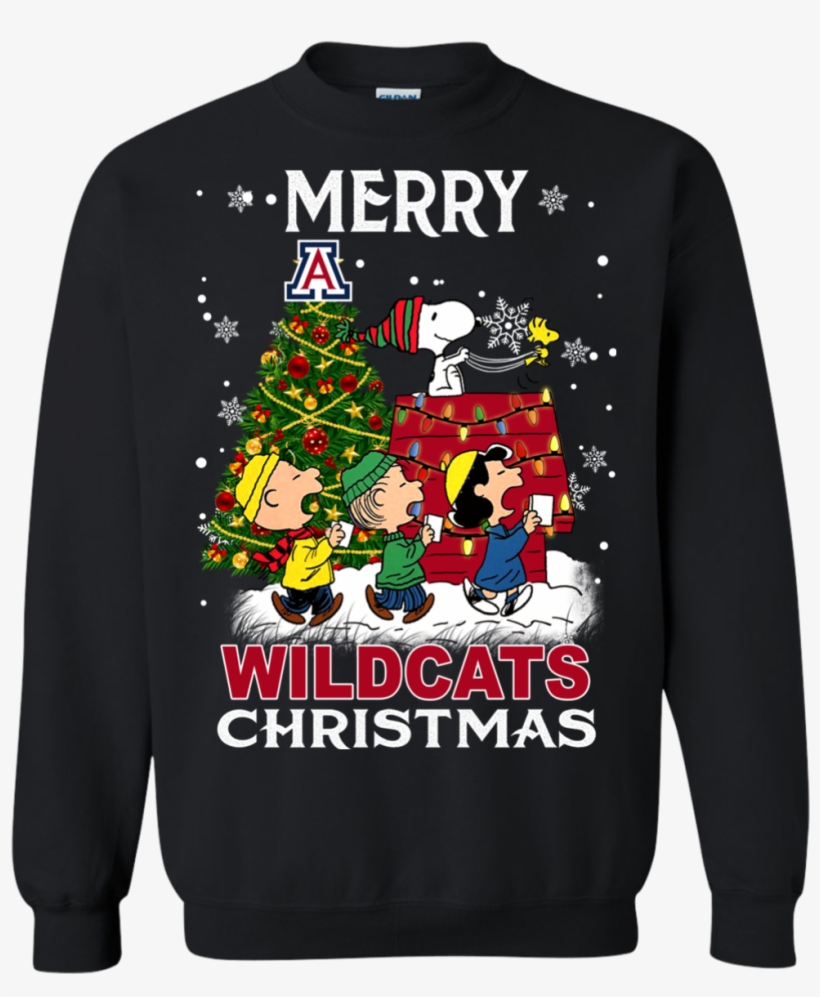Arizona Wildcats Ugly Christmas Sweaters Snoopy And - Christmas Day, transparent png #7865705