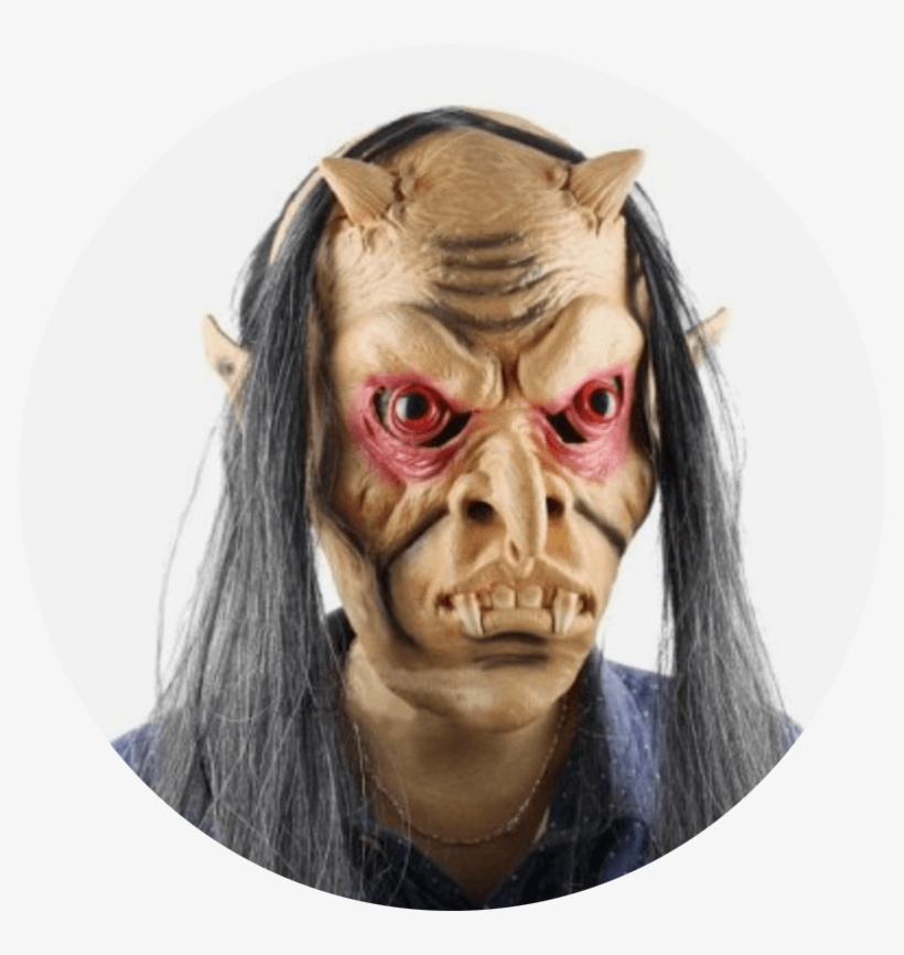 Grey Hair Toothy Zombie Mask - Horror Ghost, transparent png #7866622