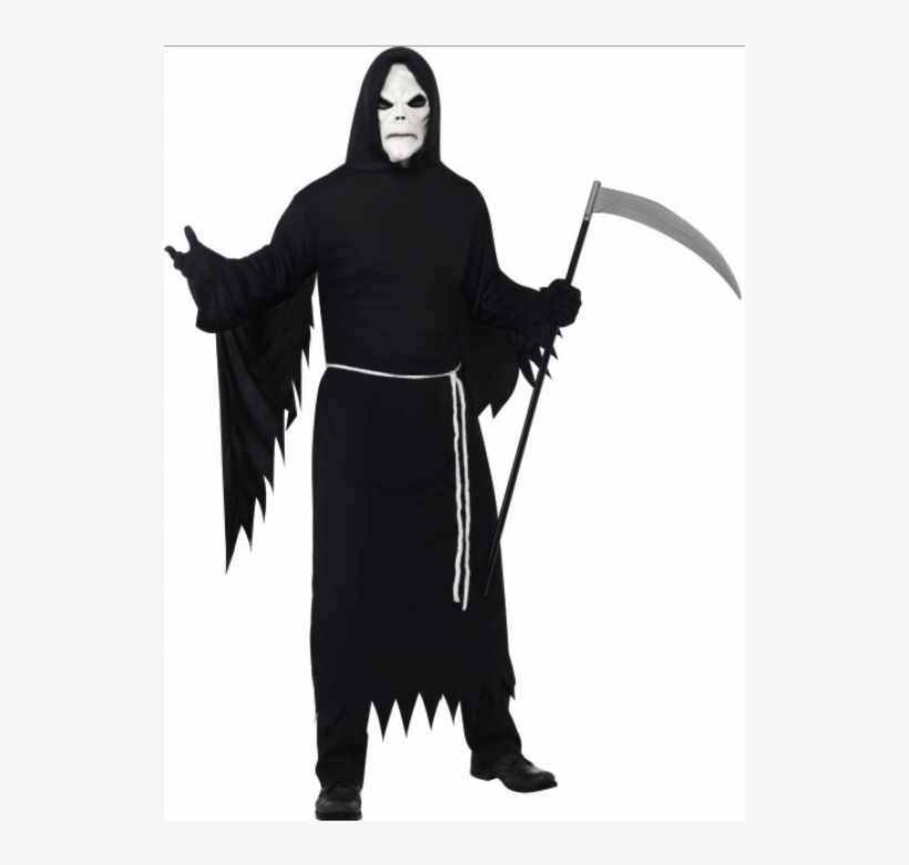 Grim Reaper Costume With Mask - Grim Reaper Fancy Dress, transparent png #7866848