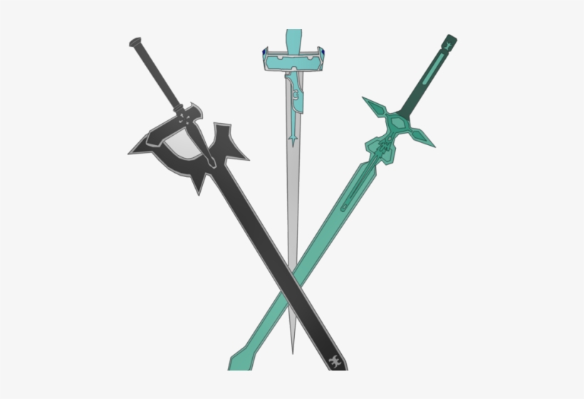 Asuna Clipart Minecraft - Sword Art Online Swords Crossed, transparent png #7866938