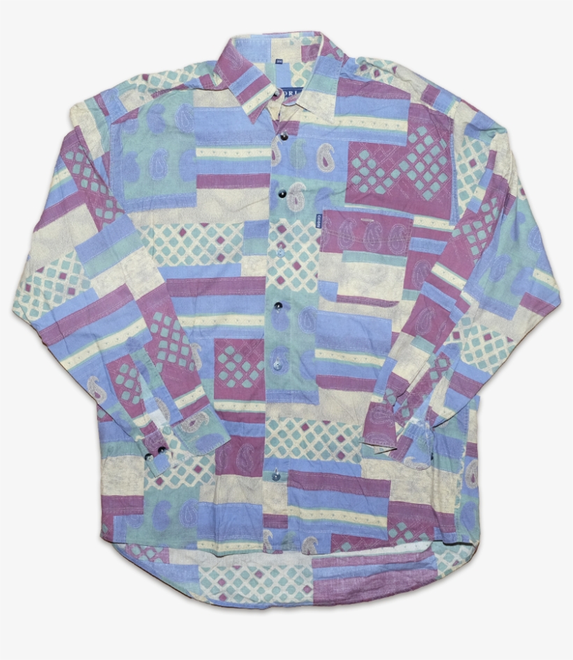 Vintage Pattern Shirt Xlarge - Patchwork, transparent png #7867329
