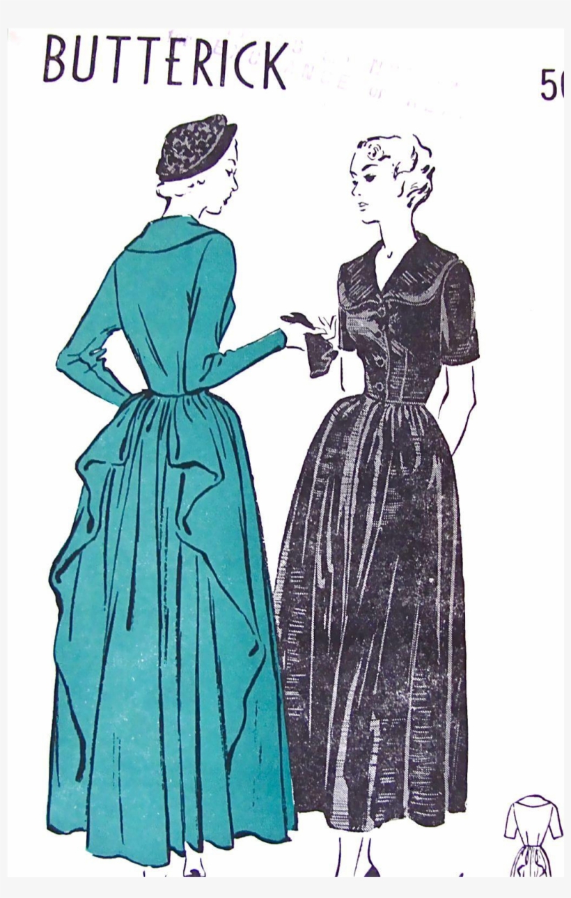 Butterick Misses Cascade Drape Dress, Vintage Unprinted - Vintage Clothing, transparent png #7867448