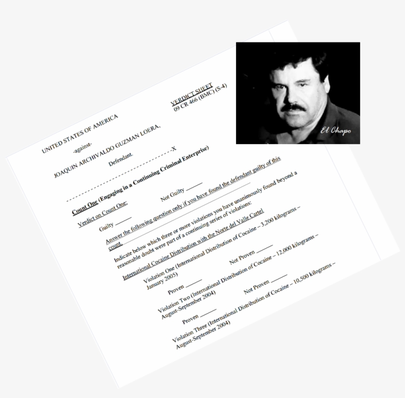 Borderland Beat El Chapo Trial Jury Has Questions On - Brochure, transparent png #7867666