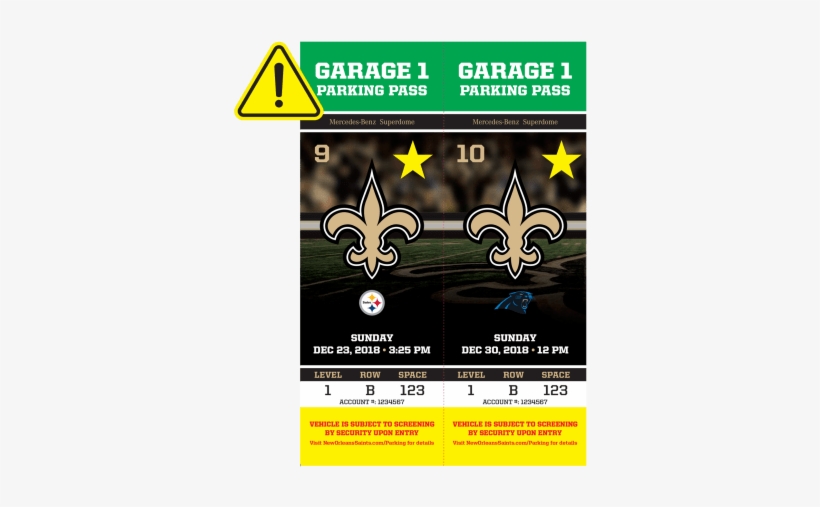 Promo Parkingnotice - New Orleans Saints, transparent png #7868094