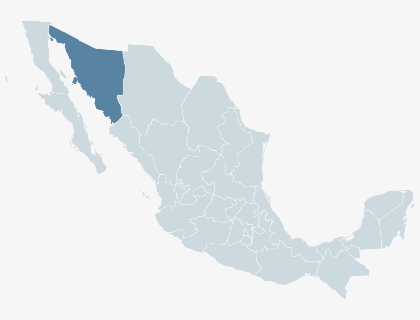 Mexico Map, Mx-son - Map Waste In Mexico, transparent png #7868096
