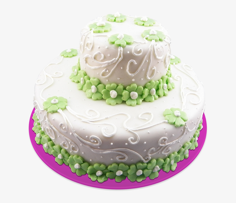 Torta Flores Menta - Cake Decorating, transparent png #7868130