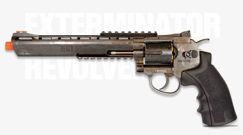 Exterminator Full Metal Airsoft Revolver 8" Aged - Black Ops Bb Gun, transparent png #7868471