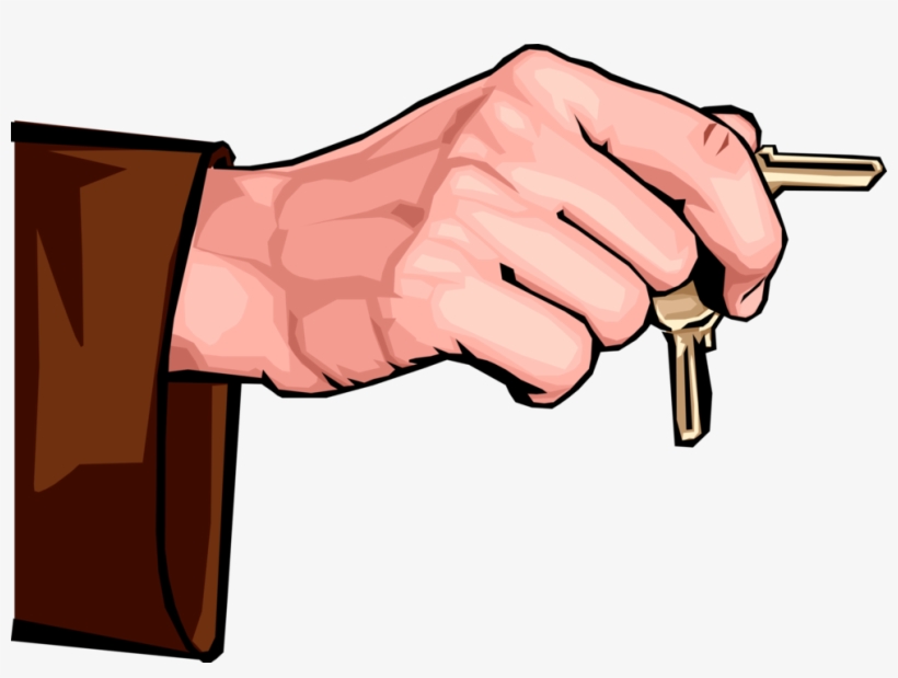 Vector Illustration Of Hand Holding Security Keys That - Hand Holding Vector Png, transparent png #7868987