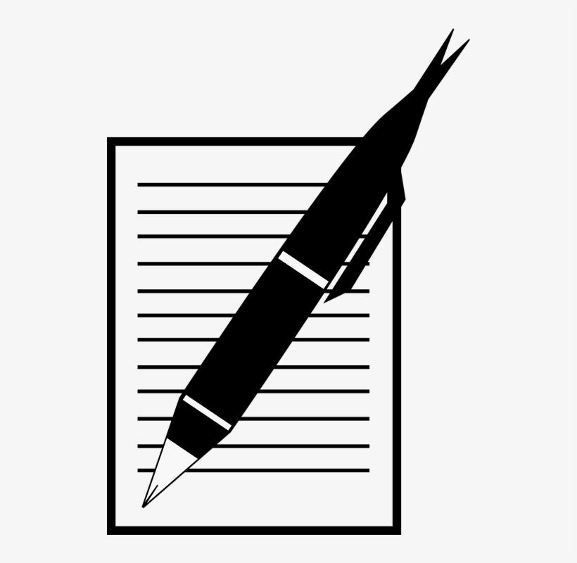 Pen And Paper Writing Png - Pen And Paper Silhouette, transparent png #7869883