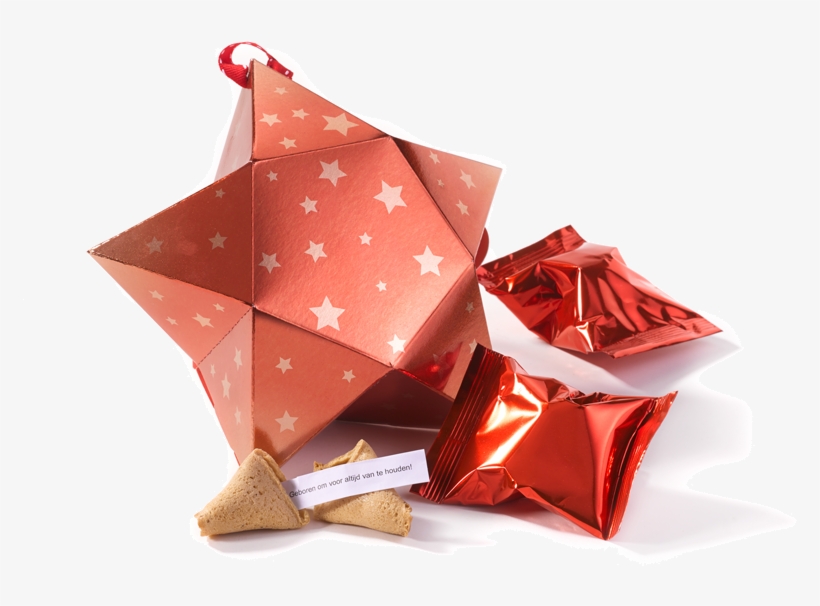 Estrella De Navidad Con 5 Galletas De La Fortuna - Construction Paper, transparent png #7870343
