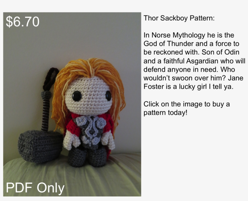 Thor - Crochet, transparent png #7871052