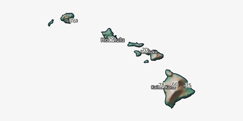 Hawaii Temperatures Map - Map, transparent png #7872311