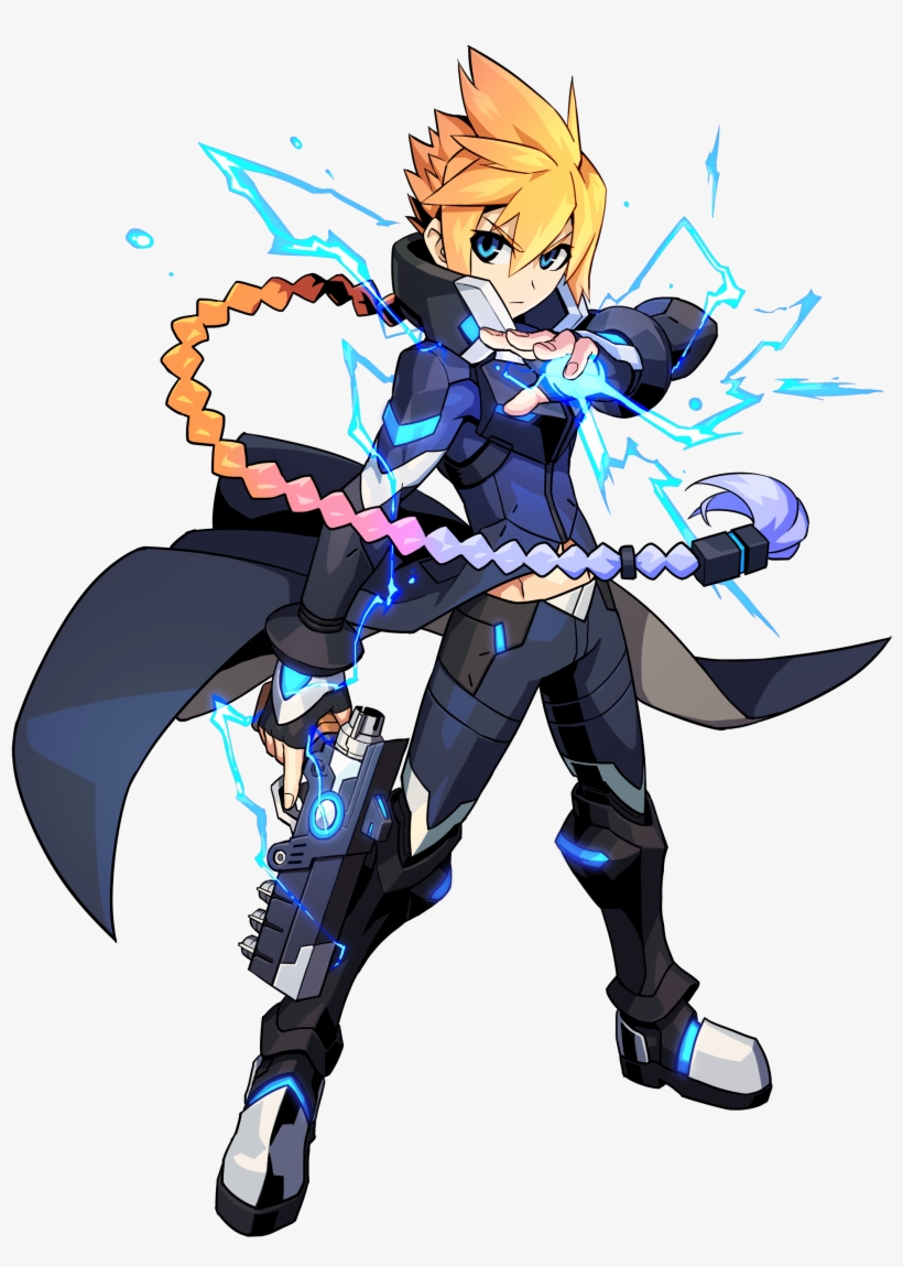 With An Explosive Introduction To The Console, We Think - Azure Gunvolt, transparent png #7874439