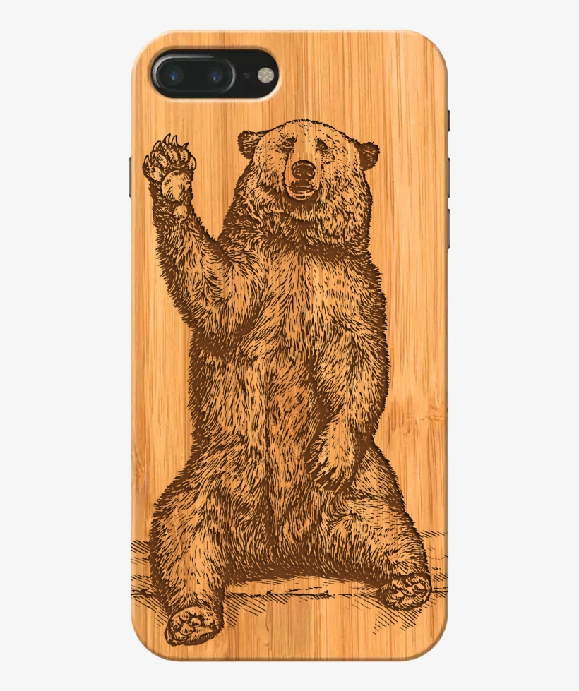 Grizzly Bear Wooden Phone Case - Bear Shower Curtain, transparent png #7874441