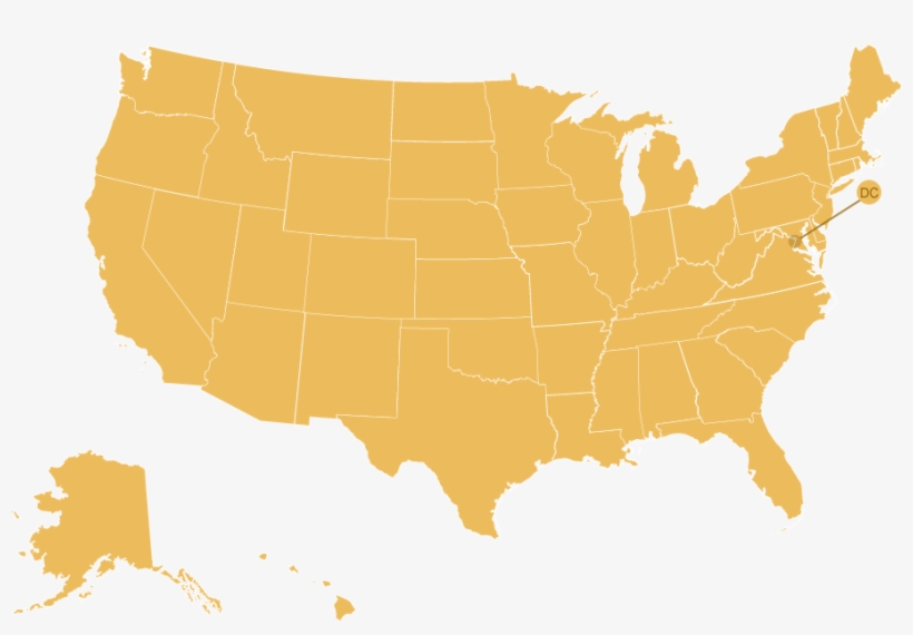 Blog - Yellow United States Map, transparent png #7875071